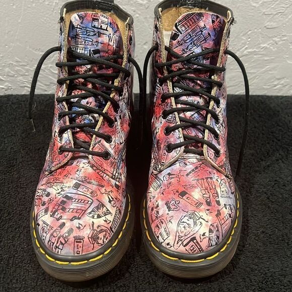 🔥 DR. MARTENS PINK LONDON LEATHER BOOTS RARE VINTAGE MADE IN ENGLAND Women Sz 8 - Picture 6 of 16